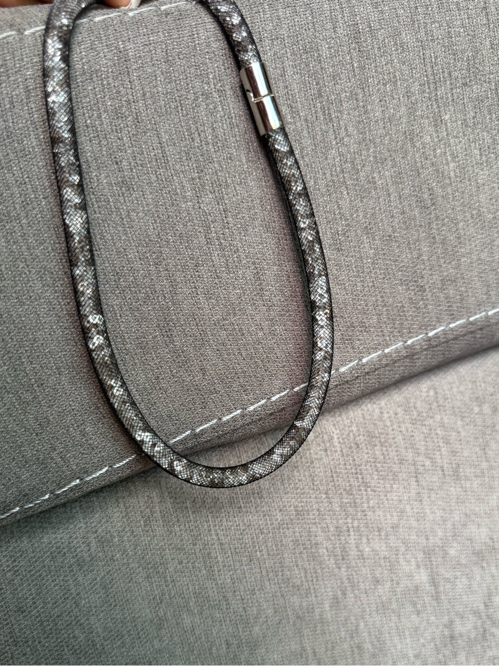 Swarovski Stardust Necklace Black Crystal Mesh with Magnetic clasp - Picture 6 of 7